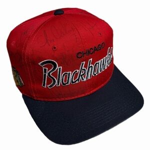 VTG 90s Chicago BlackHawks Sports Specialties Double Line Script Snapback NWOT’s